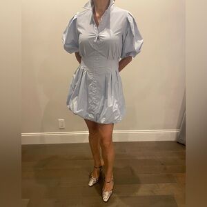 STAUD Sky Blue Mini Dress
